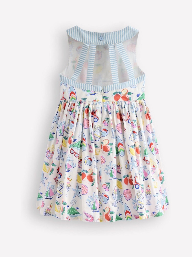 Boden Cream Harlow Back Detail 100% Cotton Dress - Image 2 of 3