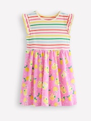 Boden Pink 100% Cotton Posie Frill Sleeve Dress - Image 1 of 3