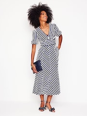 Boden Blue Ponte Panelled Tea Dress - Image 1 of 4