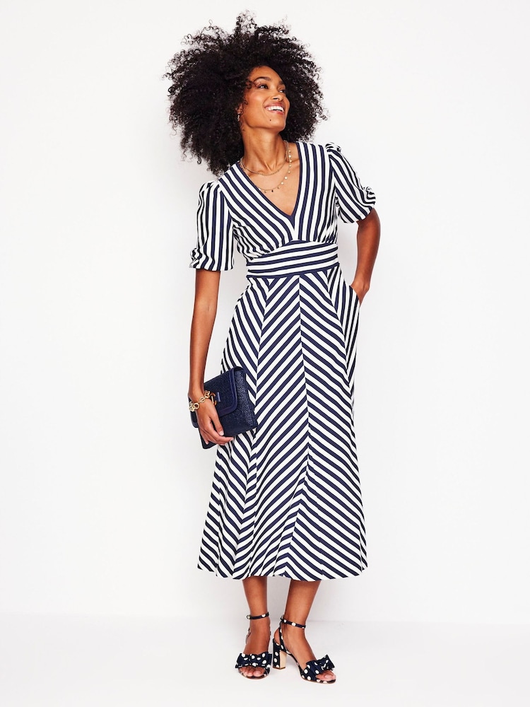 Boden Blue Ponte Panelled Tea Dress - Image 1 of 4