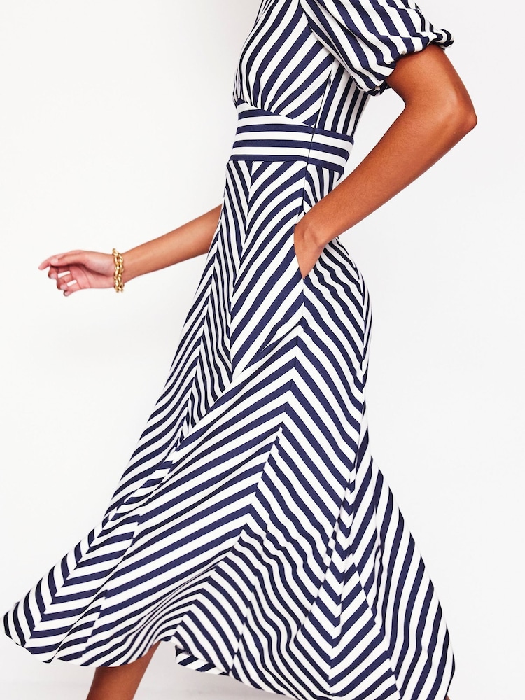 Boden Blue Ponte Panelled Tea Dress - Image 2 of 4