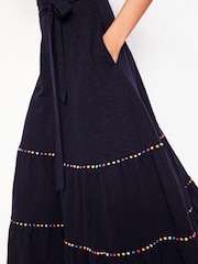 Boden Blue 100% Cotton Tara Trim Tiered Jersey Dress - Image 3 of 6