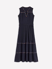 Boden Blue 100% Cotton Tara Trim Tiered Jersey Dress - Image 6 of 6