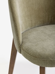 Set of 2 Relaxed Chenille Light Olive Preston Mid Wood Leg Dining Chairs - Image 6 of 7