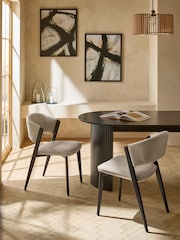 Set of 2 Monza Faux Leather Mink Natural Turner Black Leg Dining Chairs - Image 1 of 6