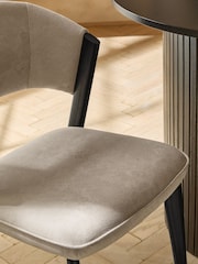 Set of 2 Monza Faux Leather Mink Natural Turner Black Leg Dining Chairs - Image 2 of 6