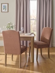 Set of 2 Rust Brown Relaxed Linen Look Malvern Dining Chairs - Image 1 of 7