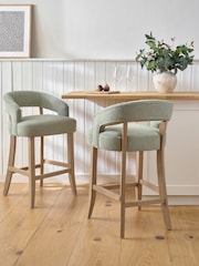 Soft Texture Sage Green Remi Bar Stool - Image 1 of 7