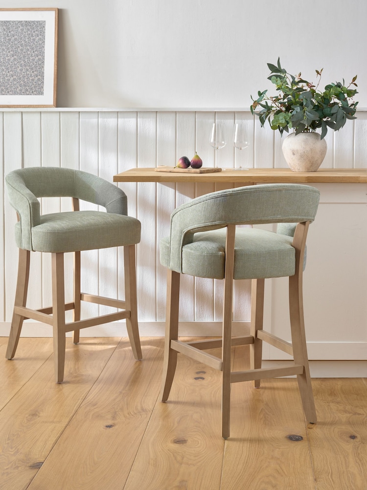 Soft Texture Sage Green Remi Bar Stool - Image 1 of 7