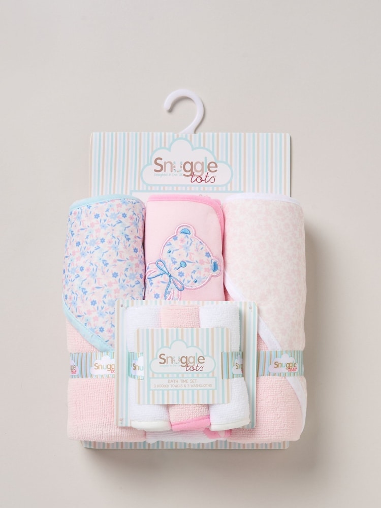 Snuggle Tots Hooded Towels and Wash Cloths 3 Pack - Image 1 of 3