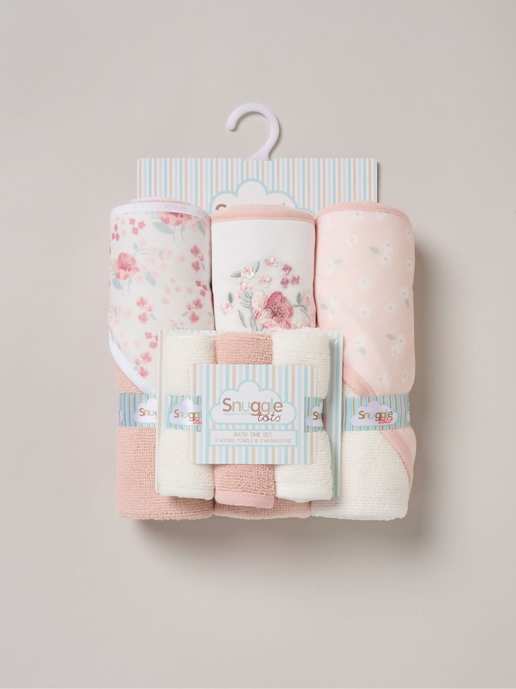 Beerenrosa - Snuggle Tots, Handtücher mit Kapuze und Waschlappen im 3er-Pack - Bild 1 von 3