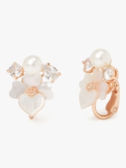 kate spade new york Rose Gold Tone Cluster White Studs Earrings - Image 1 of 2