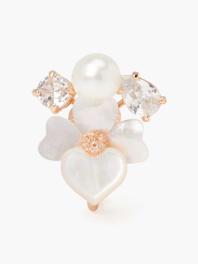 kate spade new york Rose Gold Tone Cluster White Studs Earrings - Image 2 of 2
