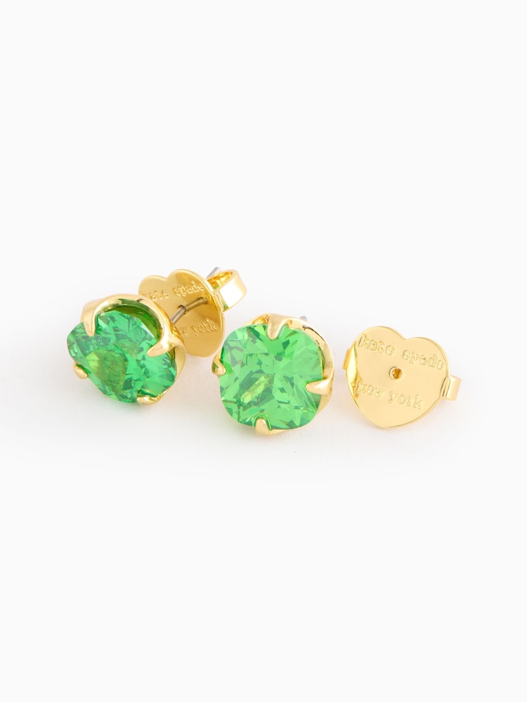 kate spade new york Gold Tone 10mm Green Flower Earrings - Image 1 of 3