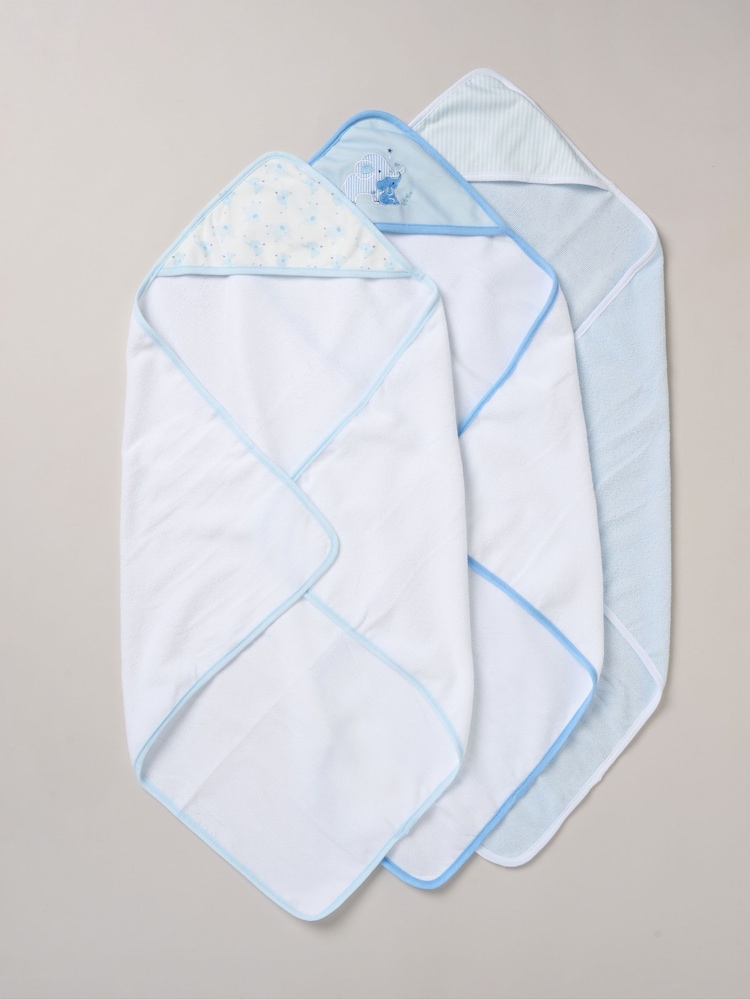Hellblau - Snuggle Tots, Handtücher mit Kapuze und Waschlappen im 3er-Pack - Bild 2 von 3