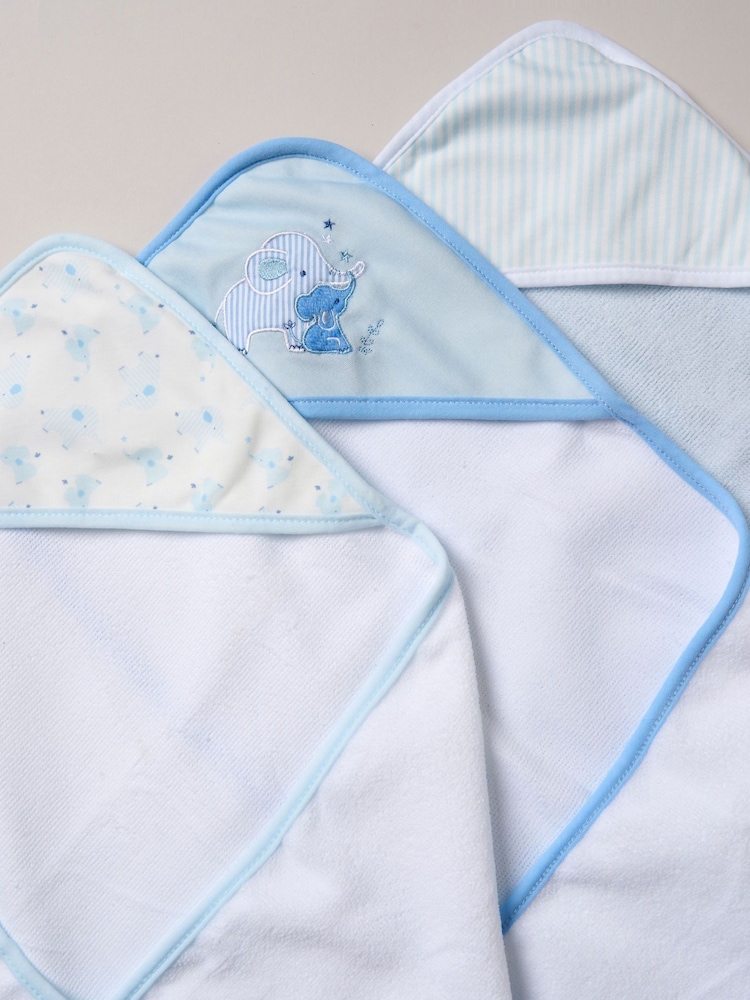 Hellblau - Snuggle Tots, Handtücher mit Kapuze und Waschlappen im 3er-Pack - Bild 3 von 3