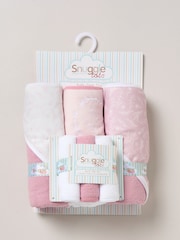 ורוד כהה - Snuggle Tots Hooded Towels and Wash Cloths 3 Pack - תמונה 1 מתוך 3