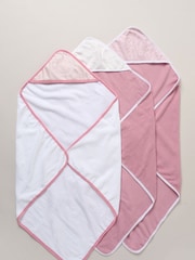 ורוד כהה - Snuggle Tots Hooded Towels and Wash Cloths 3 Pack - תמונה 2 מתוך 3