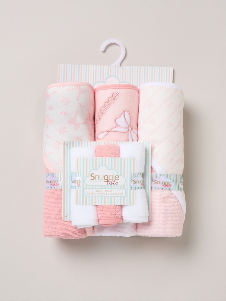 Pink - Snuggle Tots, Handtücher mit Kapuze und Waschlappen im 3er-Pack - Bild 1 von 3