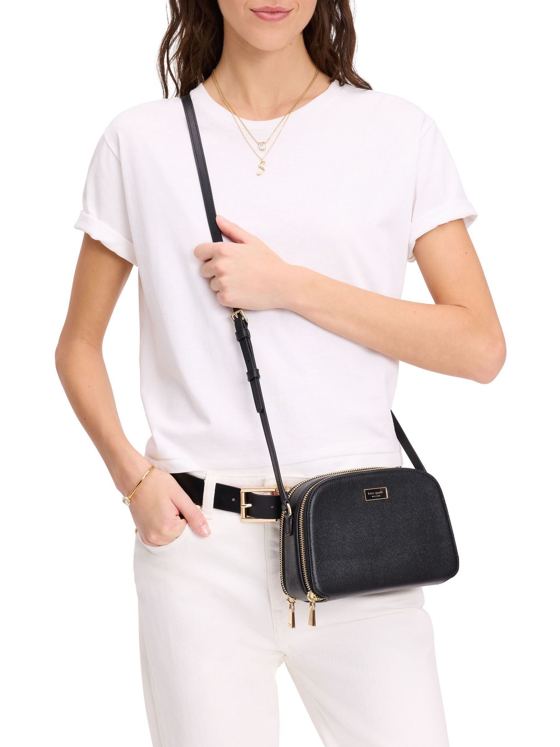 Buy kate spade new york Serena Double Zip Dome Black Cross