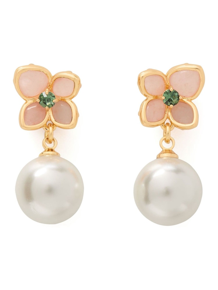 kate spade new york Gold Pearl Flower Drop Earrings - Image 1 of 4