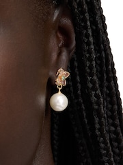 kate spade new york Gold Pearl Flower Drop Earrings - Image 4 of 4