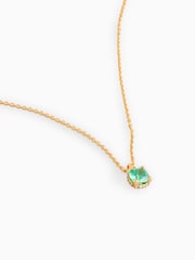 kate spade new york Gold Tone 6mm Square Green Pendant Necklace - Image 1 of 2
