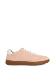 Dune London Pink Electrolite Slim Sole Lace-Up Trainers - Image 1 of 6