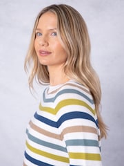 Lakeland Clothing Green Poppy Stripe Jumper - Image 2 of 8