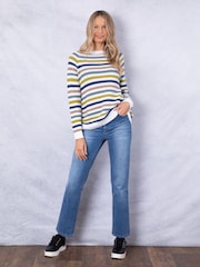 Lakeland Clothing Green Poppy Stripe Jumper - Image 3 of 8