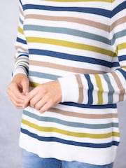 Lakeland Clothing Green Poppy Stripe Jumper - Image 5 of 8