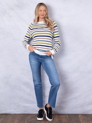 Lakeland Clothing Green Poppy Stripe Jumper - Image 7 of 8