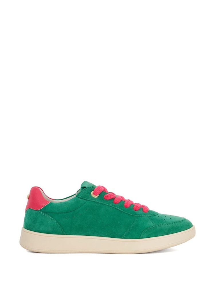 Dune London Green Electrolite Slim Sole Lace-Up Trainers - Image 1 of 5