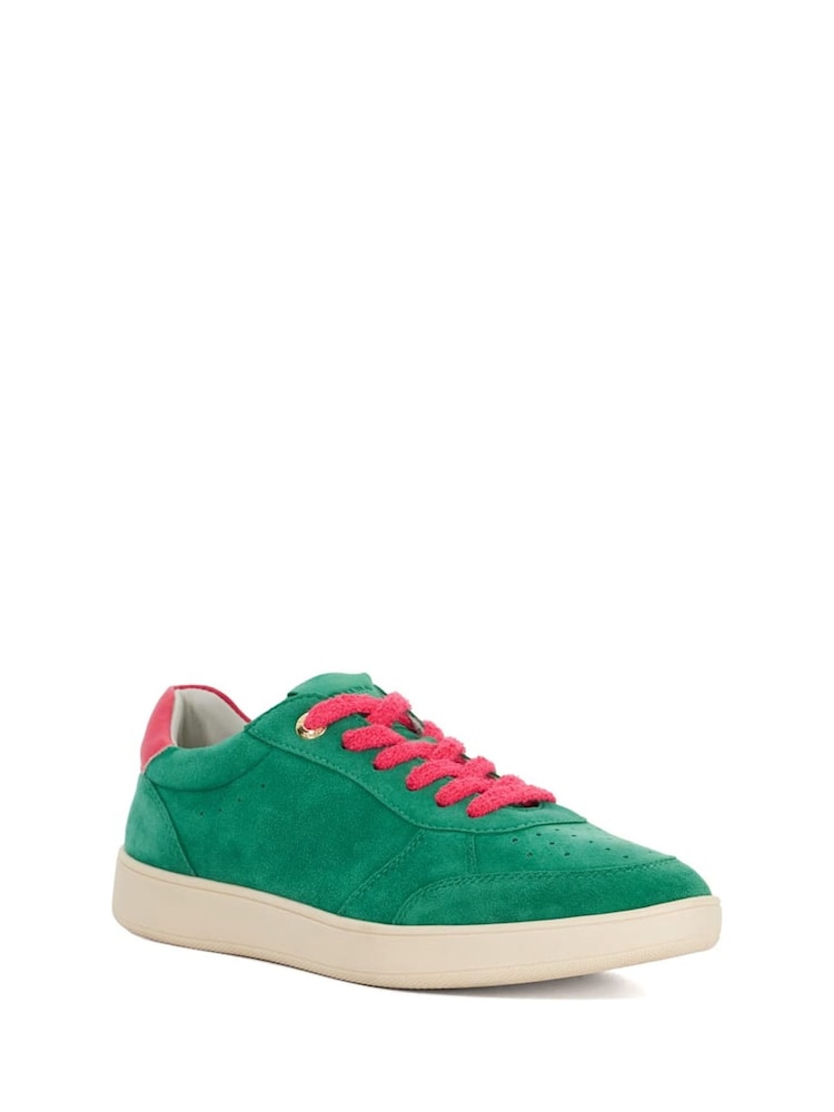 Dune London Green Electrolite Slim Sole Lace-Up Trainers - Image 2 of 5