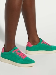 Dune London Green Electrolite Slim Sole Lace-Up Trainers - Image 5 of 5