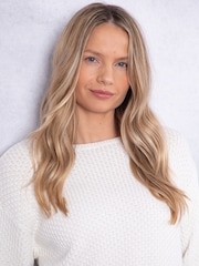 Lakeland Clothing Avon Pointelle Knitted White Jumper - Image 2 of 7