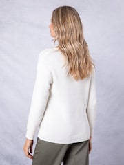 Lakeland Clothing Avon Pointelle Knitted White Jumper - Image 3 of 7