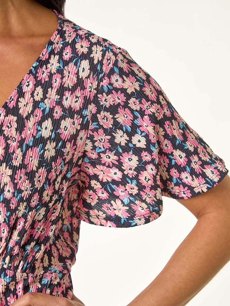 Roman Petite Ditsy Floral Print Pleat Dress - Imagen 5 de 5 Roman Petite Ditsy Floral Print Pleat Dress - Imagen 5 de 5