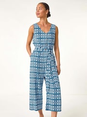 Roman Petite Buttoned Cropped Jumpsuit - Imagen 2 de 5