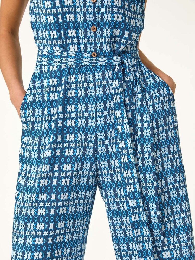 Roman Petite Buttoned Cropped Jumpsuit - Imagen 5 de 5