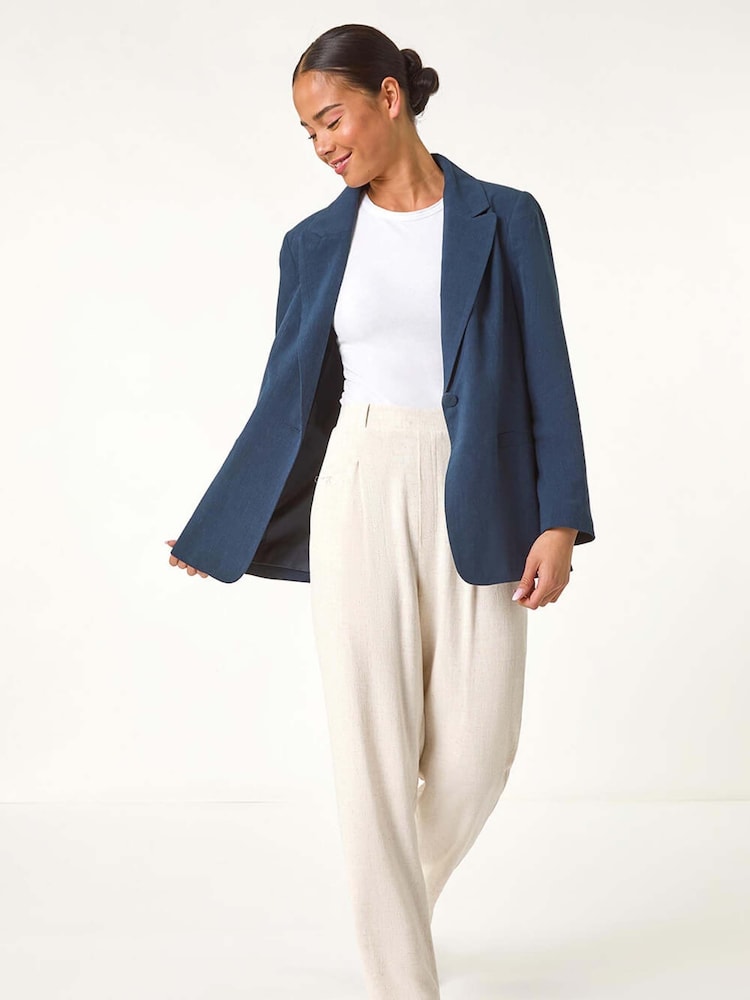Roman Petite Linen Single Breasted Jacket - Imagen 2 de 5 Roman Petite Linen Single Breasted Jacket - Imagen 2 de 5
