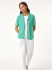 Roman Green Petite Geometric Buttoned Shirts - Image 2 of 5