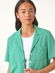 Roman Green Petite Geometric Buttoned Shirts - Image 4 of 5