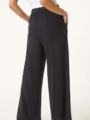 Roman Black Petite Smart Linen Mix Trousers - Image 3 of 5