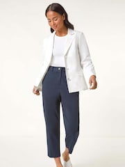 Roman White Petite Cotton Stretch Jacket - Image 2 of 5