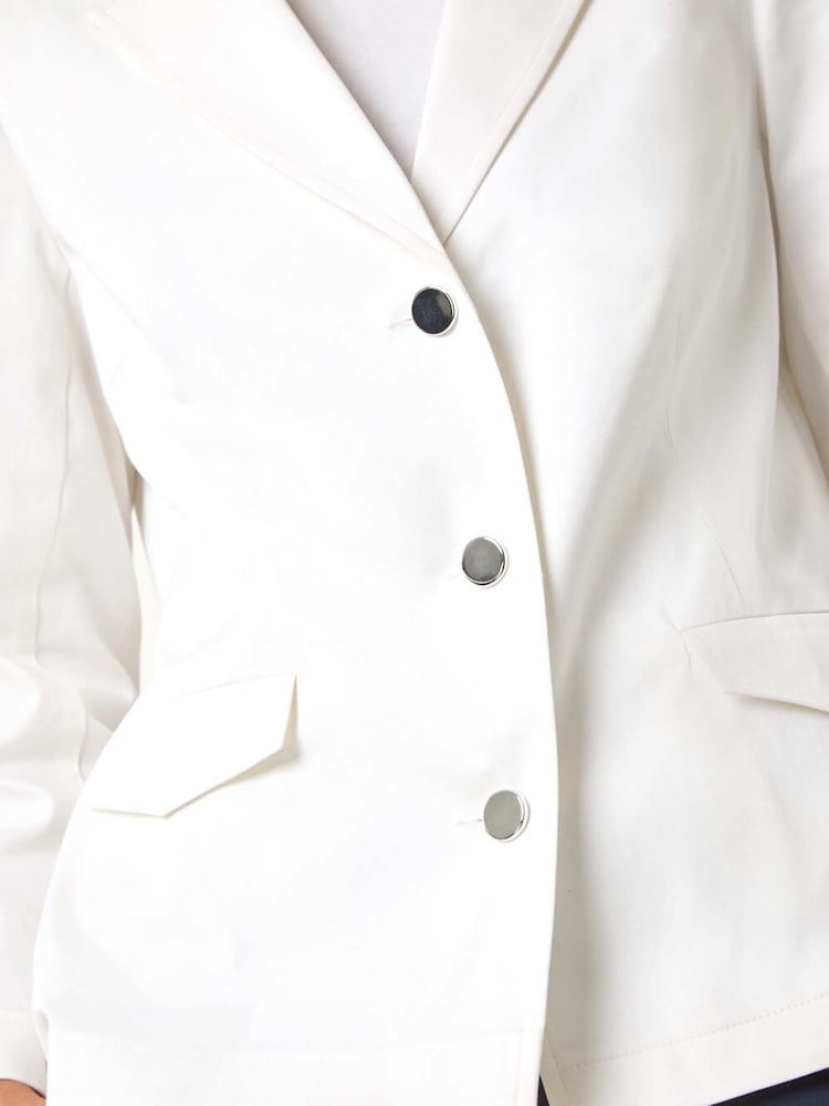 Roman White Petite Cotton Stretch Jacket - Image 5 of 5