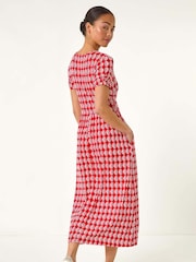 Roman Red Petite Geometric Spot Pocket Midi Dress - Image 3 of 5