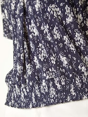Roman Blue Petite Floral Print Crinkle Blouson Top - Image 5 of 5