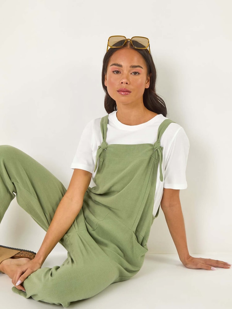 Roman Green Petite Strap Woven Jumpsuit - Image 1 of 5 Roman Green Petite Strap Woven Jumpsuit - Image 1 of 5