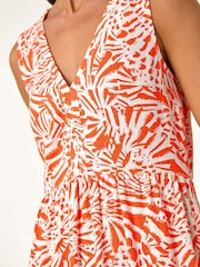 Roman Red Petite Linen Mix Midi Dress - Image 5 of 5
